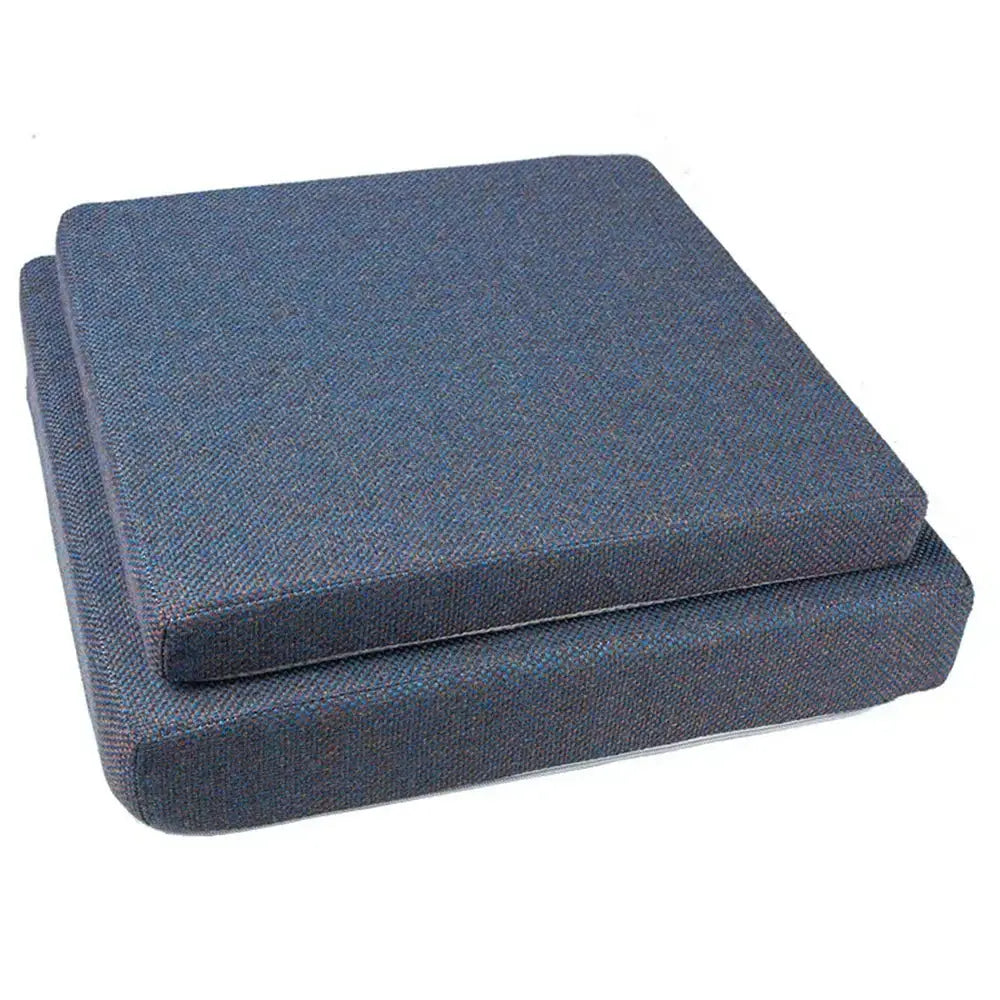 Simples Market blue square chair bench seat cushions with machine-washable covers, set of 2