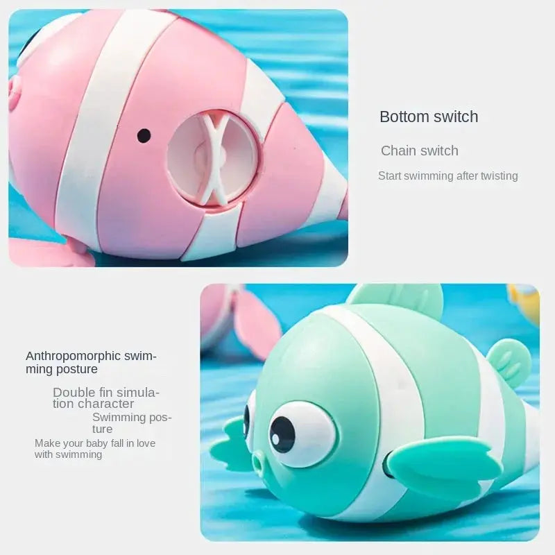 Baby Bath Toys Cute Floating Wind Up Fish Cartoon Animals Water Game Classic Clockwork Toys For Toddlers