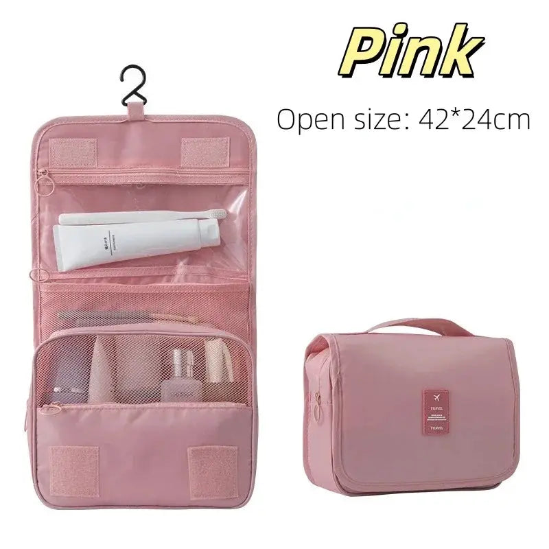 VoyagePro Waterproof Travel Makeup Bag Hanging Toiletries Organizer With Multiple Compartments For Easy Packing