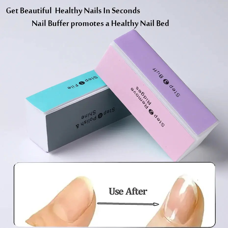 NovaNail 4 Sided Sponge Nail Buffer Block All In One Grinding Polishing Buffing Nails