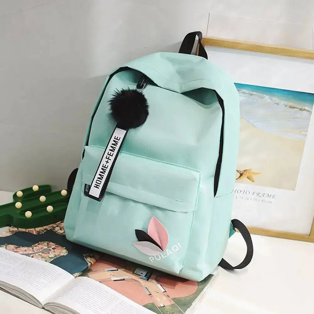 Printed Leaves Large Capacity Student Backpack - Simples Market