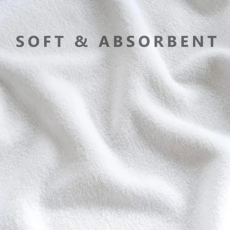 White cotton towel set, soft and highly absorbent fabric