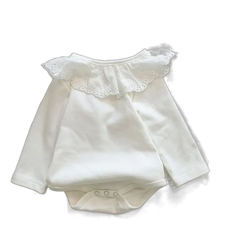 Baby Girl Long Sleeve Lace Romper Cotton Jumpsuit for Newborn Spring and Autumn Wear