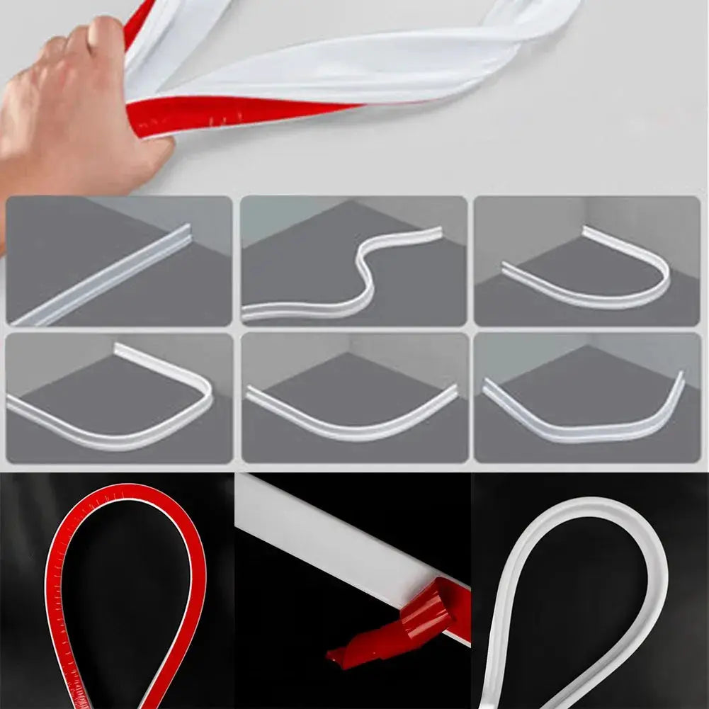 1–3m silicone shower dam strip, white flexible flood barrier for dry and wet separation