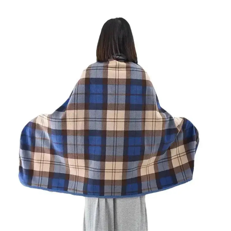 CozyNest Flannel Shawl Blanket Wearable Soft Cotton Polyester Blend For Office Warmth Travel And Home Use Casual Style