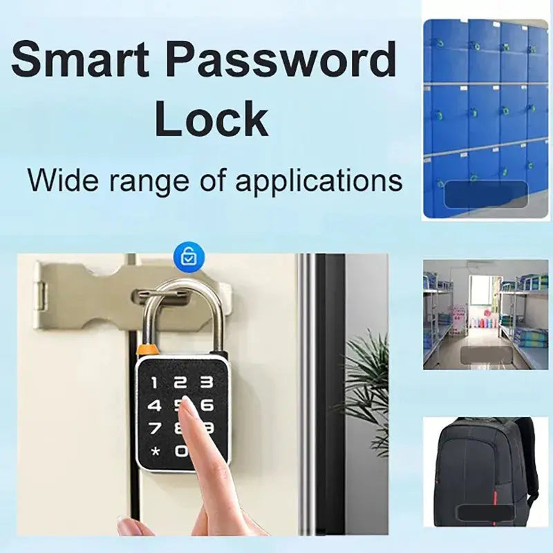 3-in-1 smart padlock with keypad, USB charging; Tuya app control, fingerprint/password combo for cabinets, doors, bicycles