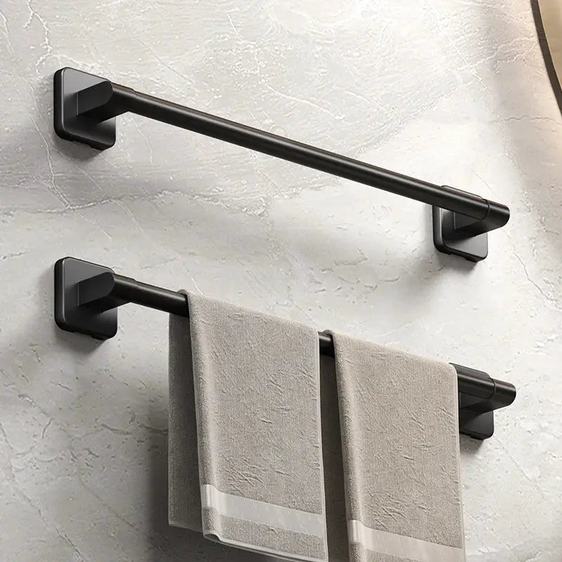 NovaLine Self Adhesive Bathroom Towel Rack No Drill Installation Aluminum Alloy Towel Holder White Or Black