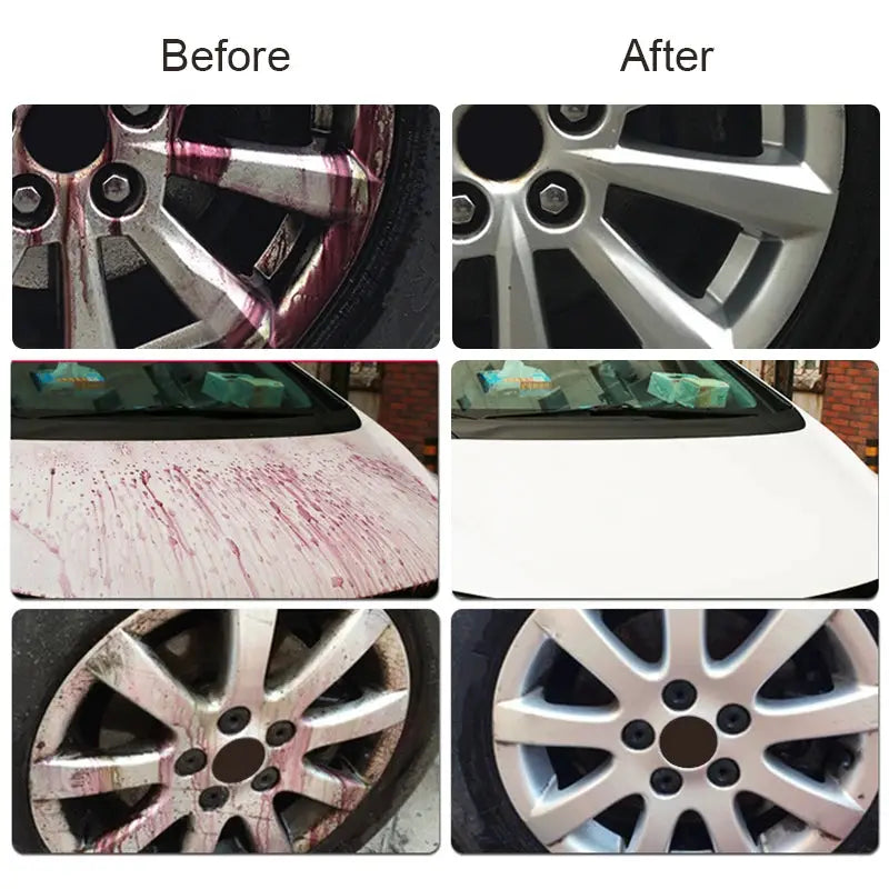 HGKJ Car Paint & Wheel Iron Particles Powder Cleaning Spray; rust and grime remover for rims and metal car surfaces.