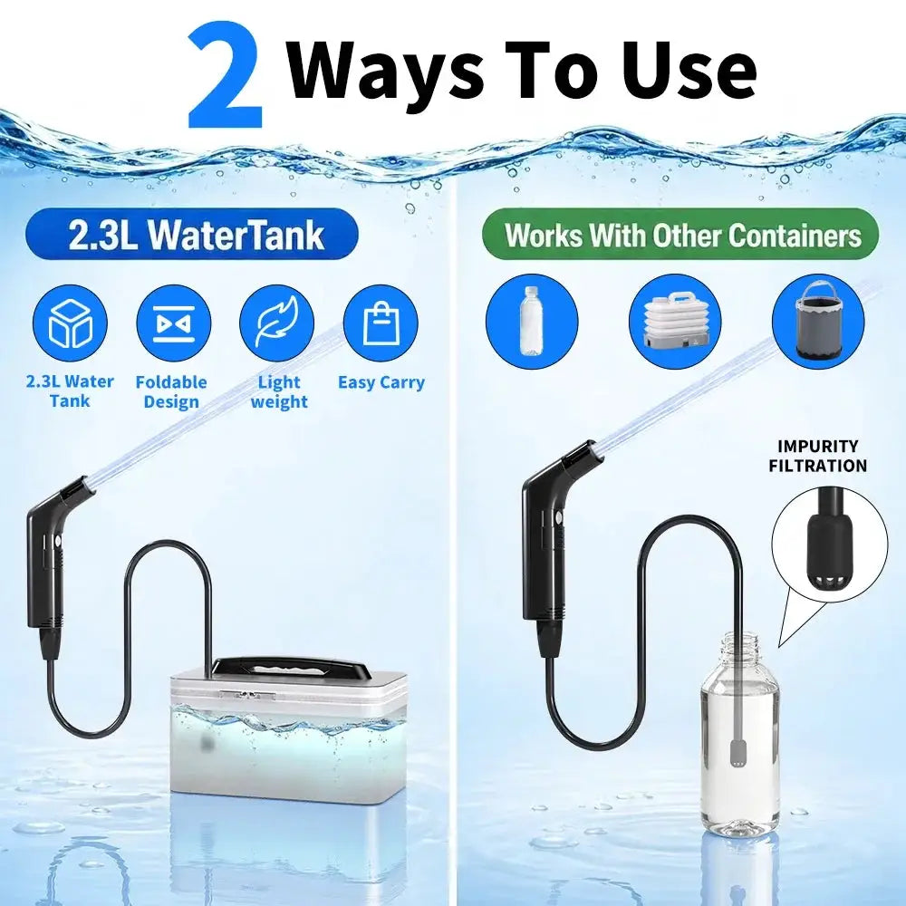 Wower portable electric bidet with 2.3L water tank, rechargeable travel sprayer by Simples Market