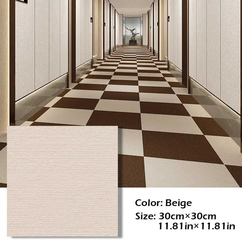 Simples Market beige 30x30cm self-adhesive anti-slip floor rug for bedrooms and living areas
