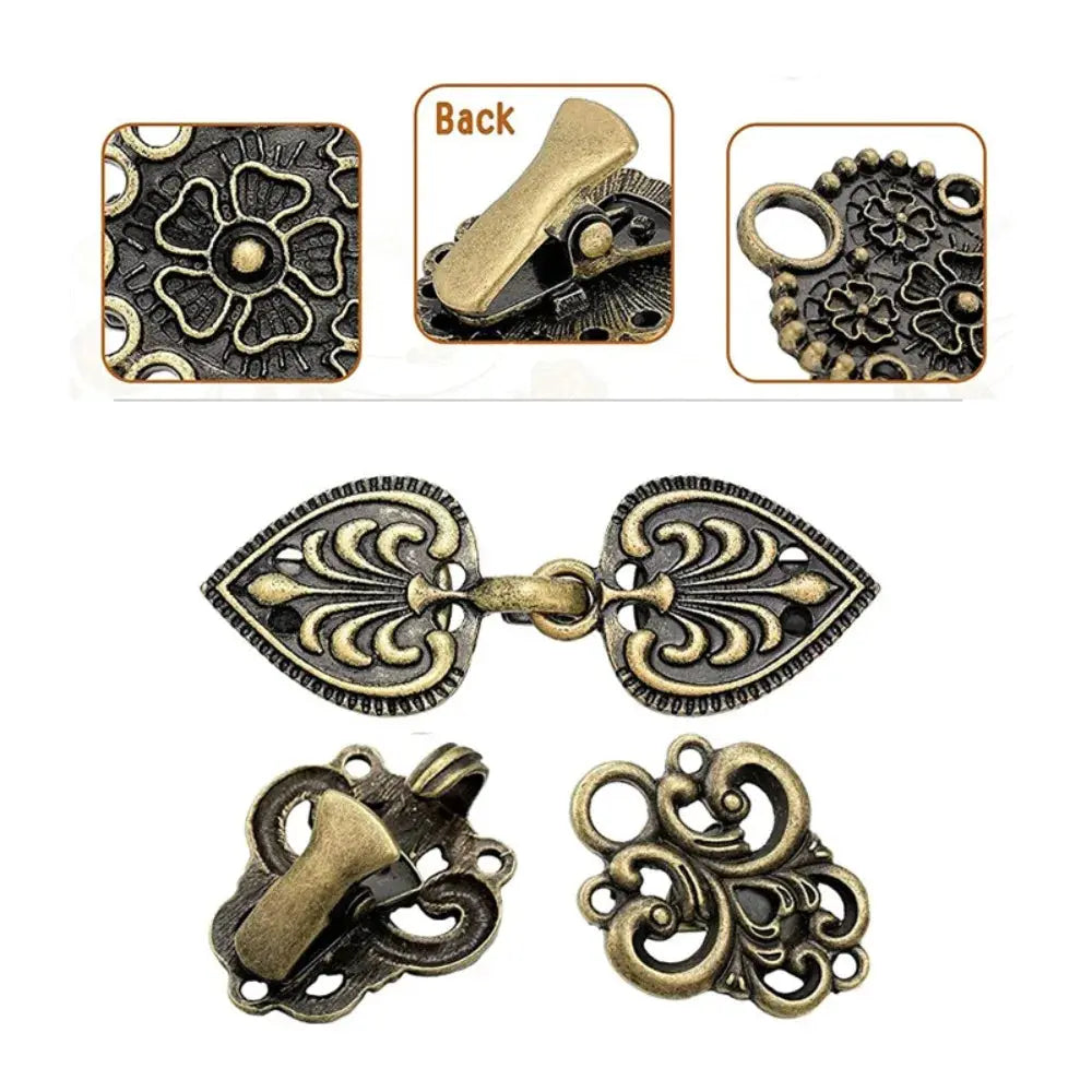 HeritageWeave Vintage Sweater Clips Durable Metal Cape Shawl Cardigan Fasteners For Dresses And Shirts