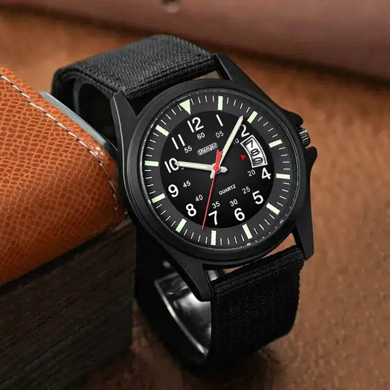 GlobalTime Men Nylon Military Quartz Wristwatch With Date Calendar Luxury Timepiece For Everyday Wear
