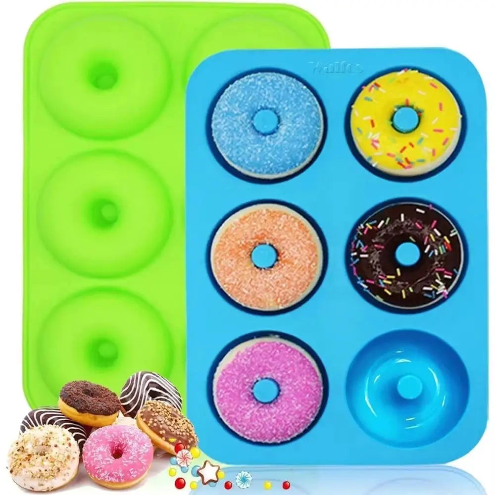 Six Hole Silicone Donut Mold Baking Pan Nonstick Flexible Donut Mold For Donuts Muffins Bagels Desserts DIY Tools