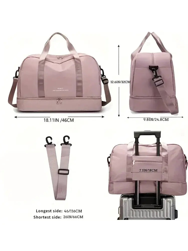 VoyageEase Expandable Travel Duffle Bag For Women Large Capacity Lightweight Weekend Getaway Carrier