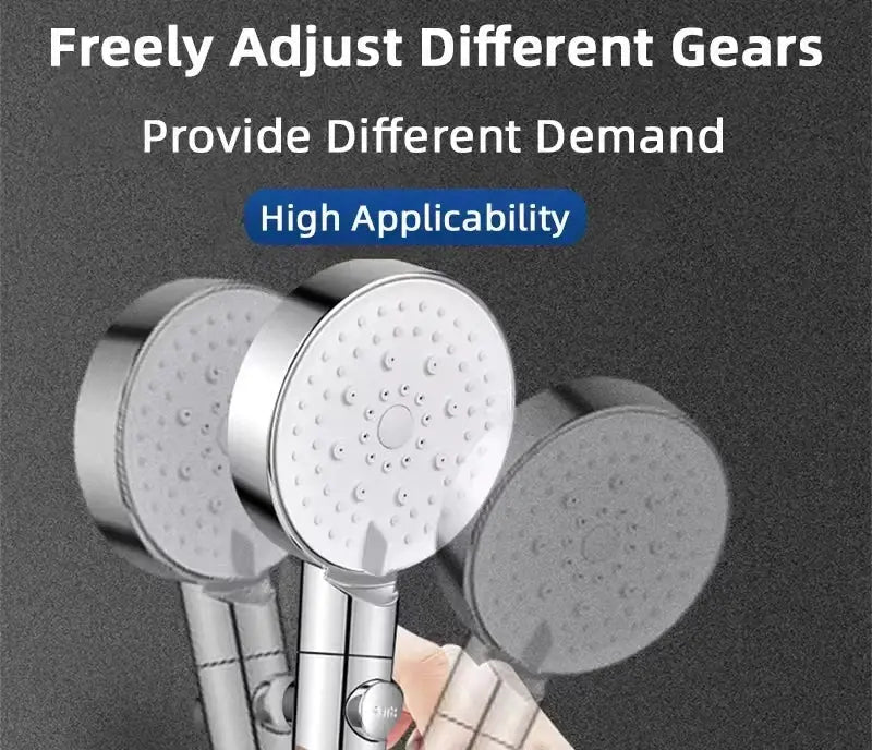 Universal shower head holder by Simples Market, chrome punch-free wall-mounted suction cup with 360° adjustable bracket.