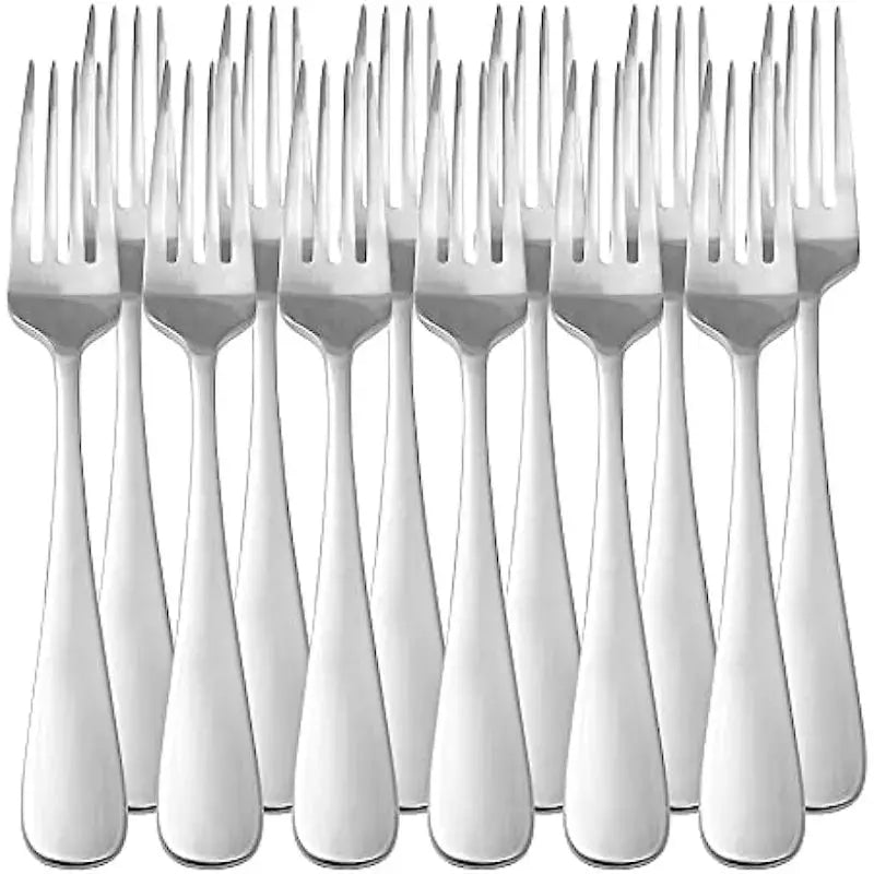 Heavy Duty Stainless Steel Dinner Forks With Round Edge Pack Of 12 Dishwasher Safe For Restaurants Eid Al Adha Mubarak