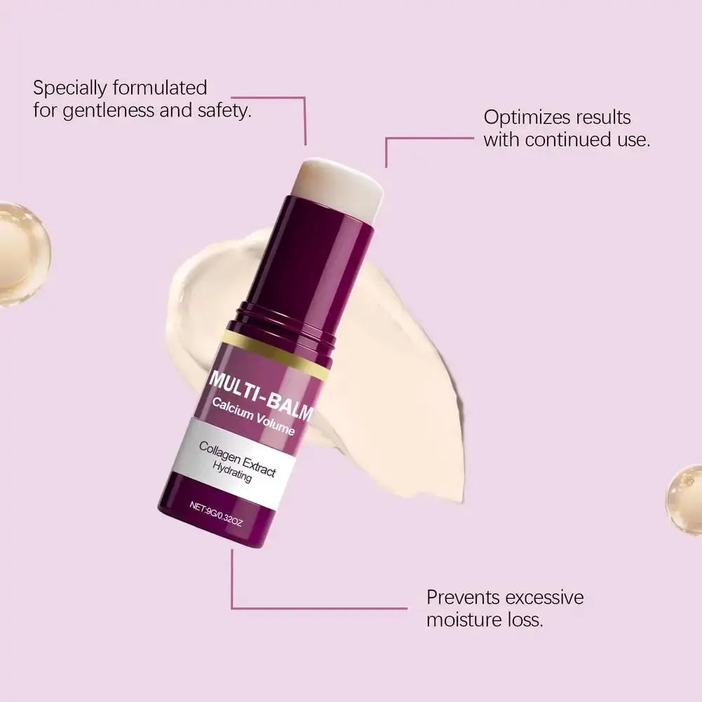 CalciumGlow Collagen Balm Stick For Hydration And Wrinkle Reduction Multi Use For Eyes Neck And Face Skincare