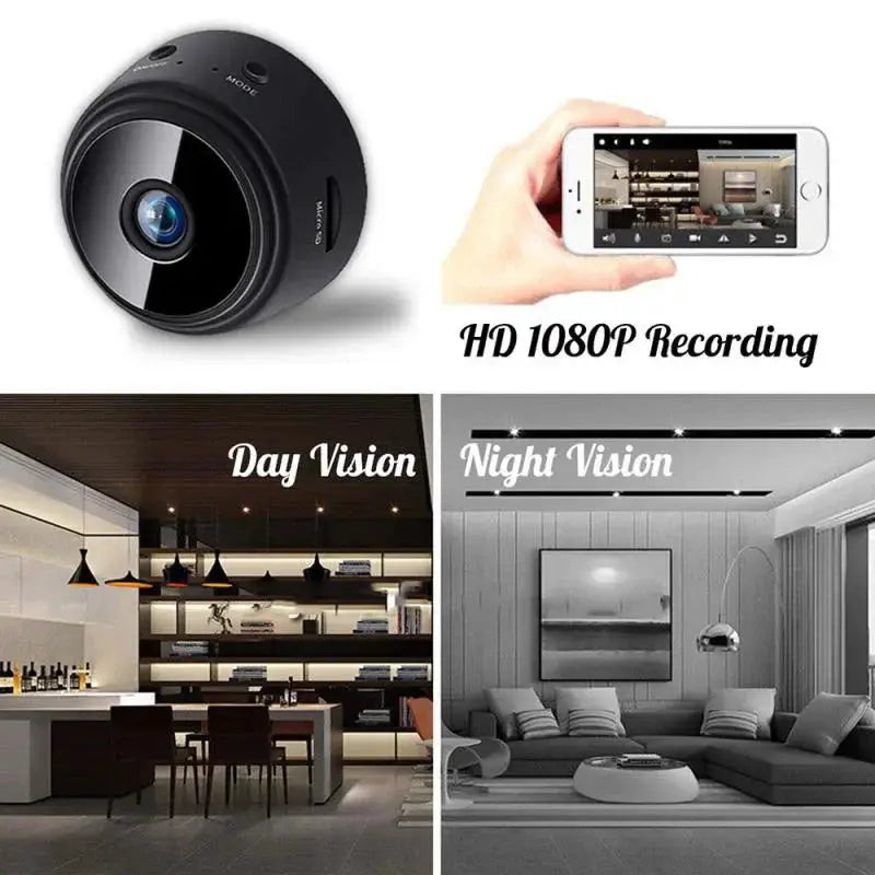A9 Mini Surveillance Camera With WiFi 1080P HD Night Vision Camcorder For Home Security And Remote Monitoring