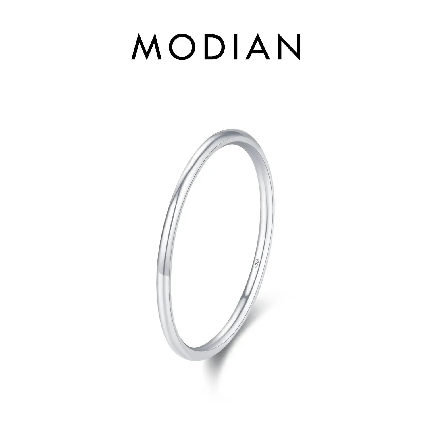 MODIAN 925 Sterling Silver Stackable Ring For Women Simple Fashion Wave Geometric Exquisite Jewelry