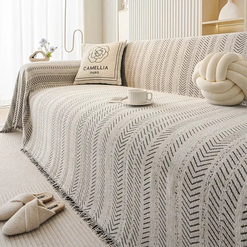 Home sofa cover, Simples Market, cream color, fishbone pattern