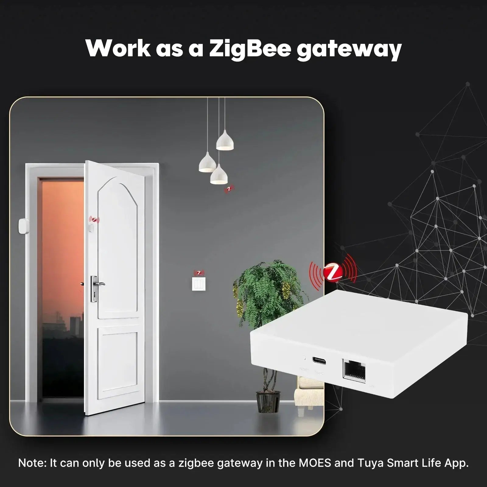 MOES Matter Gateway For Smart Home Control With Zigbee Thread Tuya Support Siri HomeKit SmartThings Google Assistant