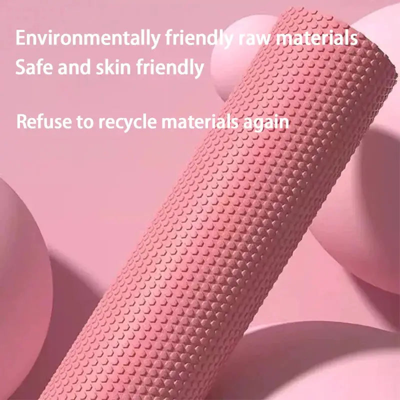 Eva Foam Yoga Roller Round Cylinder Hexagonal Shape Pilates And Home Workouts 9.6 Cm Diameter 30 Cm Length