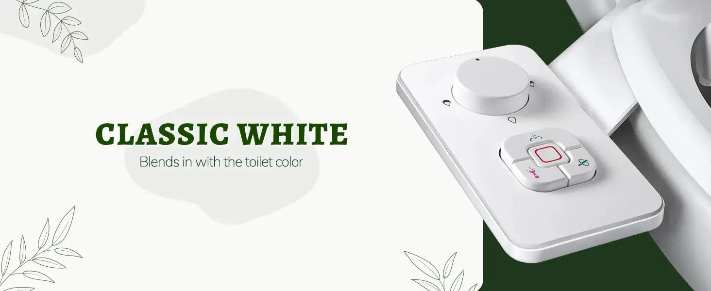 SAMODRA bidet attachment, white non-electric cold-water toilet seat with pressure controls by Simples Market