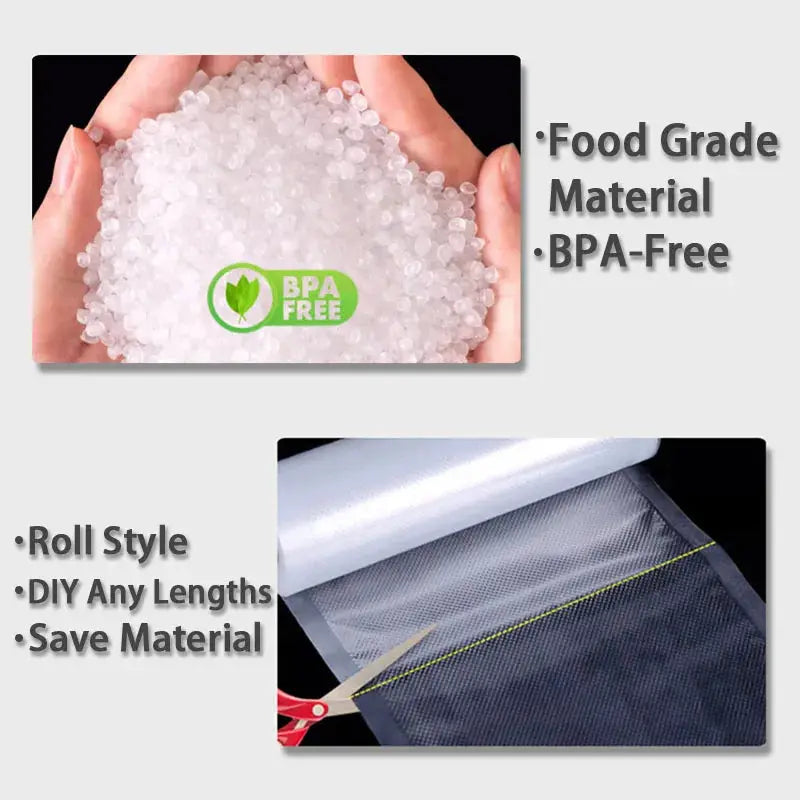 Luckima Vacuum Storage Bags For Vacuum Sealer Sous Vide Cooking Bags For Meat Fruit Veg 12 15 20 25 28 Cm Roll