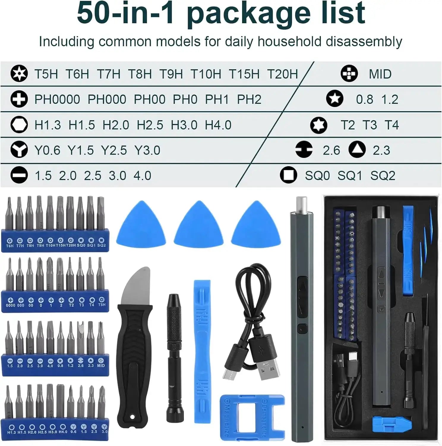 Cordless Screwdriver Set 12 In 1 39 In 1 50 In 1 Magnetic Bit Kit With Fast Charging For Precision Repairs And DIY