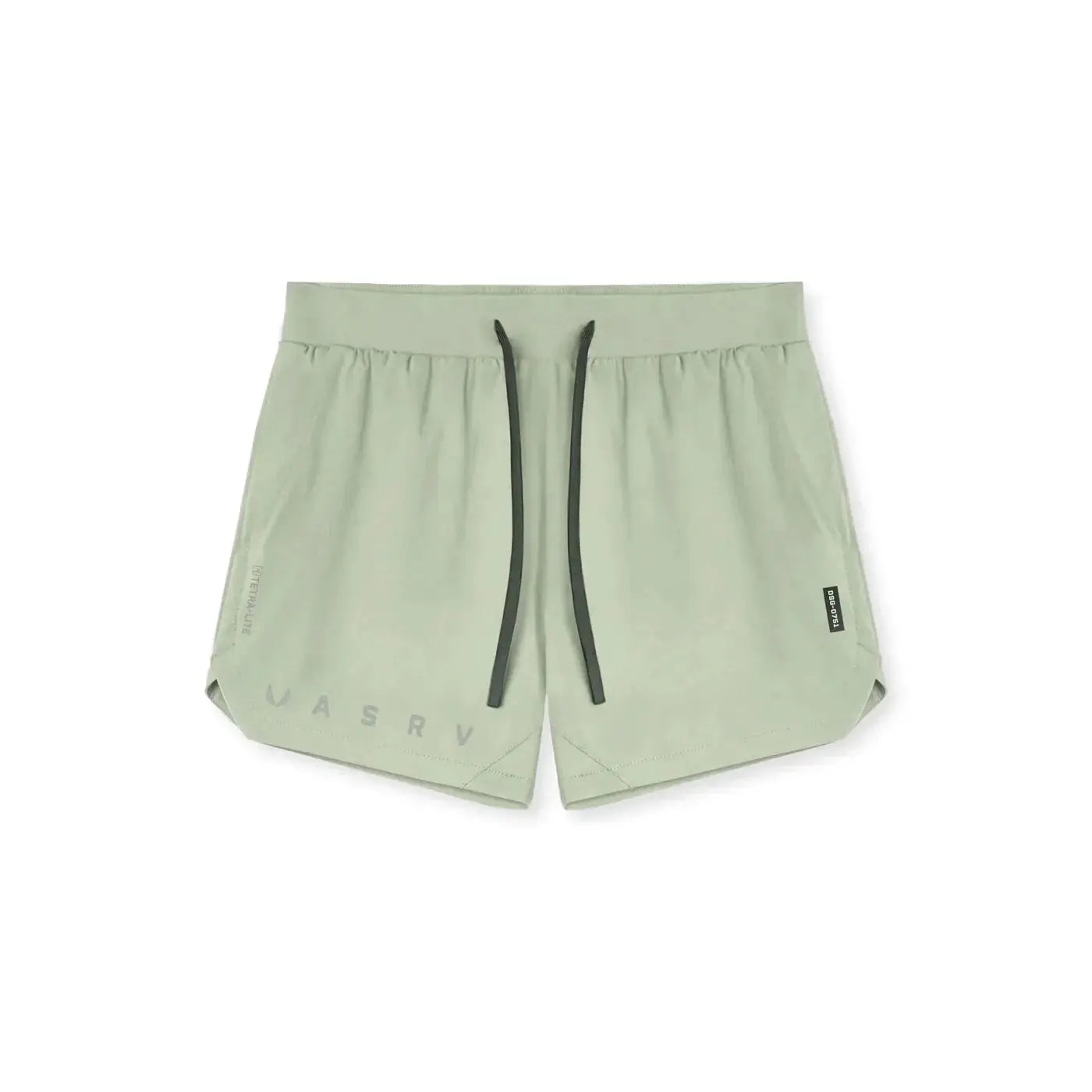 ASRV men's sage-green quick-dry shorts with black drawstrings