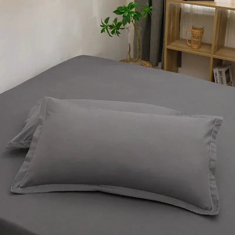 Pillowcase set, 2pc gray envelope-style covers for body pillows 48x74 cm.