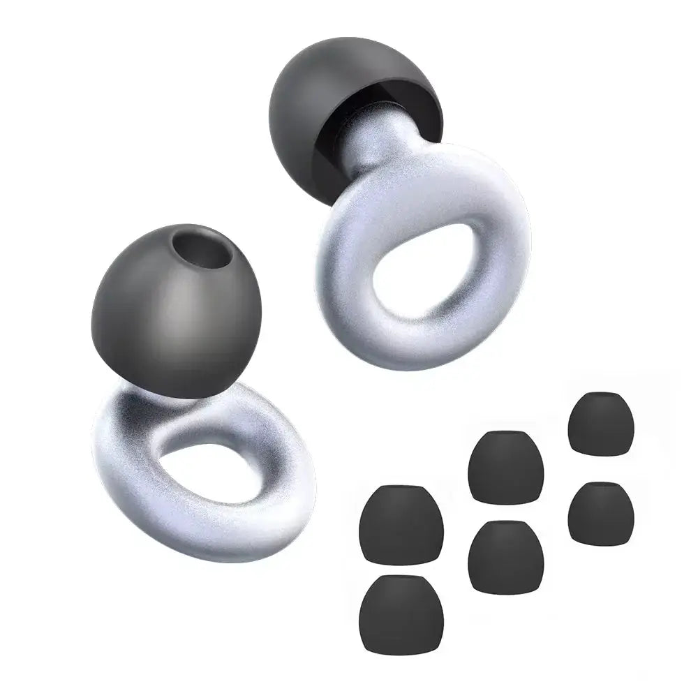 HUAK Quiet Ear Plugs Noise Reduction Reusable Hearing Protection 8 Soft Silicone Ear Tips XS S M L Sleep Swim Work
