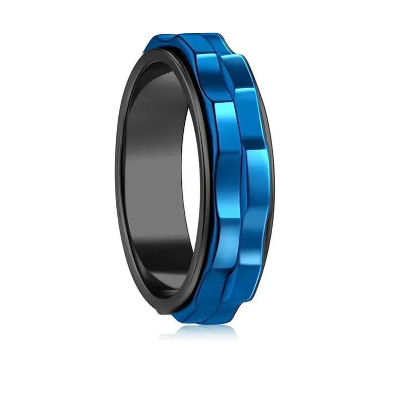 Anti Stress Stainless Steel Ring For Men Gear Rotating Anxiety Relief Spinning Fidget Ring Punk Jewelry Size 6 13