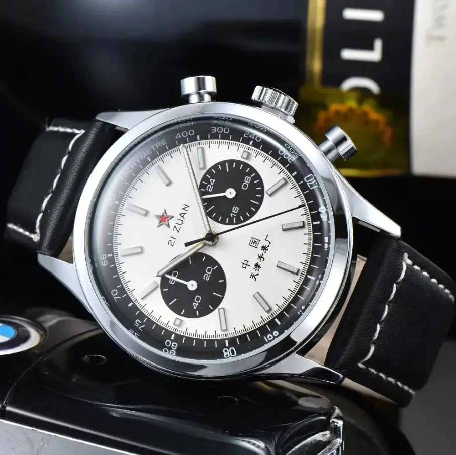 Aviator Time 1963 Pilot Automatic Watch 42mm Vintage Military Style Waterproof Chronograph