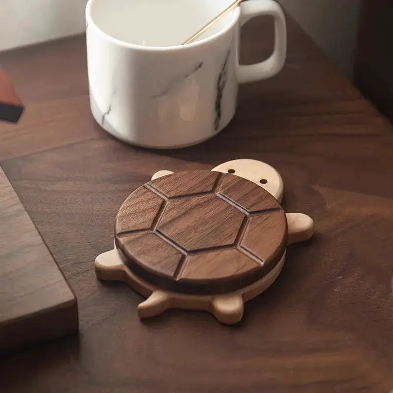 Black Walnut Solid Wood Turtle Coaster Insulation Mat Tableware