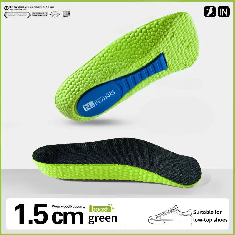 Memory Foam Height Increase Insoles For Men And Women Arch Support Flat Feet Orthopedic Heel Lift Insole Sneakers