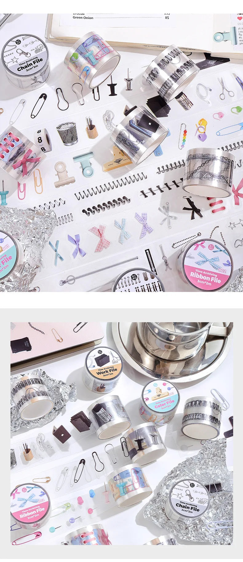 Simples Market decorative adhesive tapes set for memory journaling and scrapbooking; assorted washi tapes.