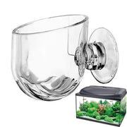 Clear Acrylic Aquatic Plant Cup For Aquarium With Suction Holder Feeding Container Stand Landscape Tank Decor