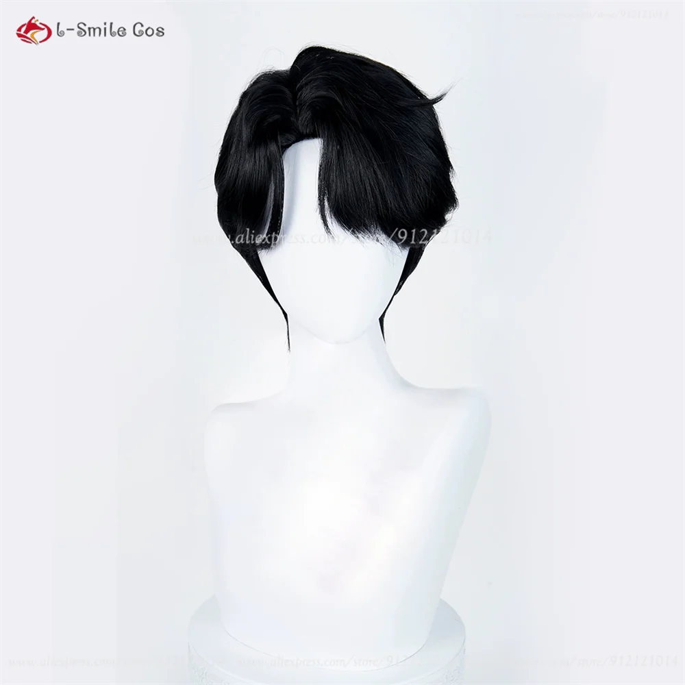 Anime cosplay wig, black heat-resistant synthetic hair, Simples Market