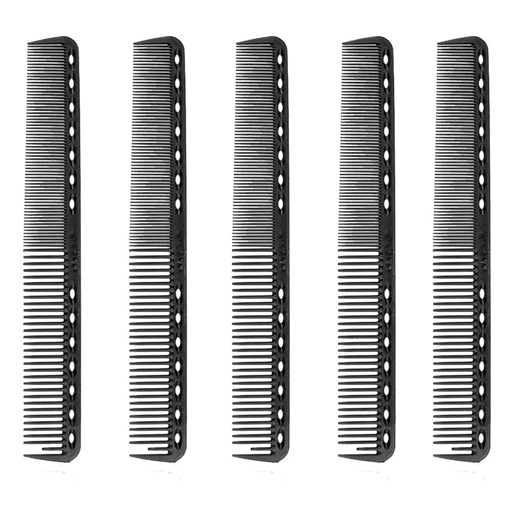 Five-pack black carbon professional hair combs, heat-resistant anti-static, Simples Market