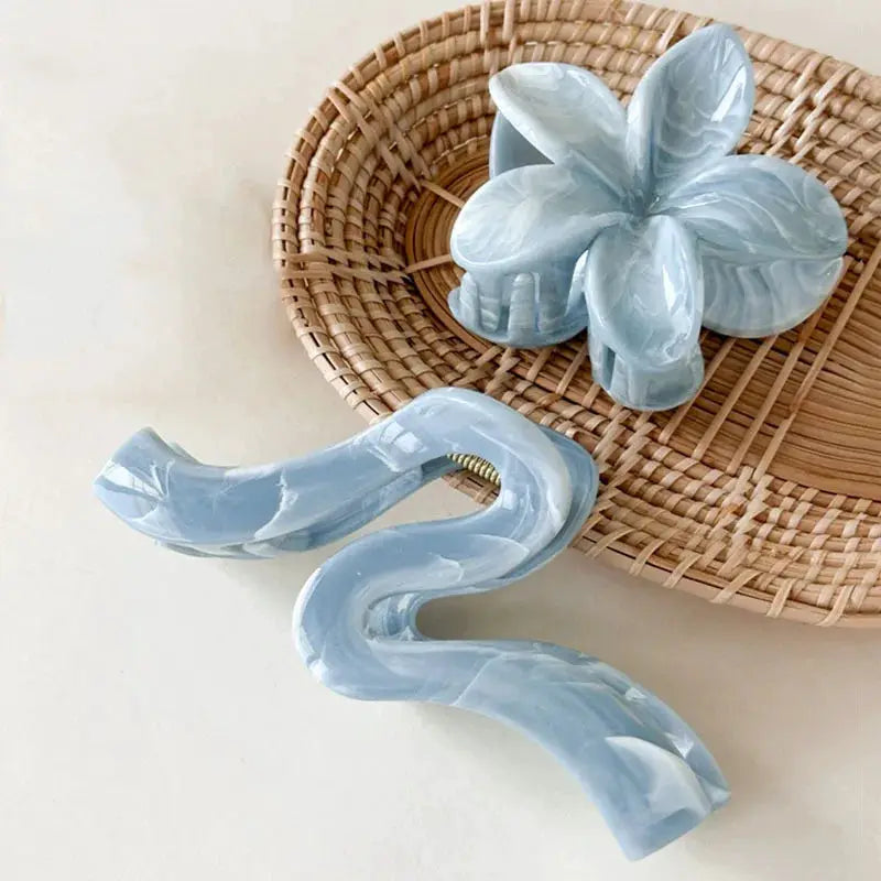 Korean Hawaiian Flower Crab Hair Clips For Girls Lightweight Durable Beach Accessories Trendy Beachwear