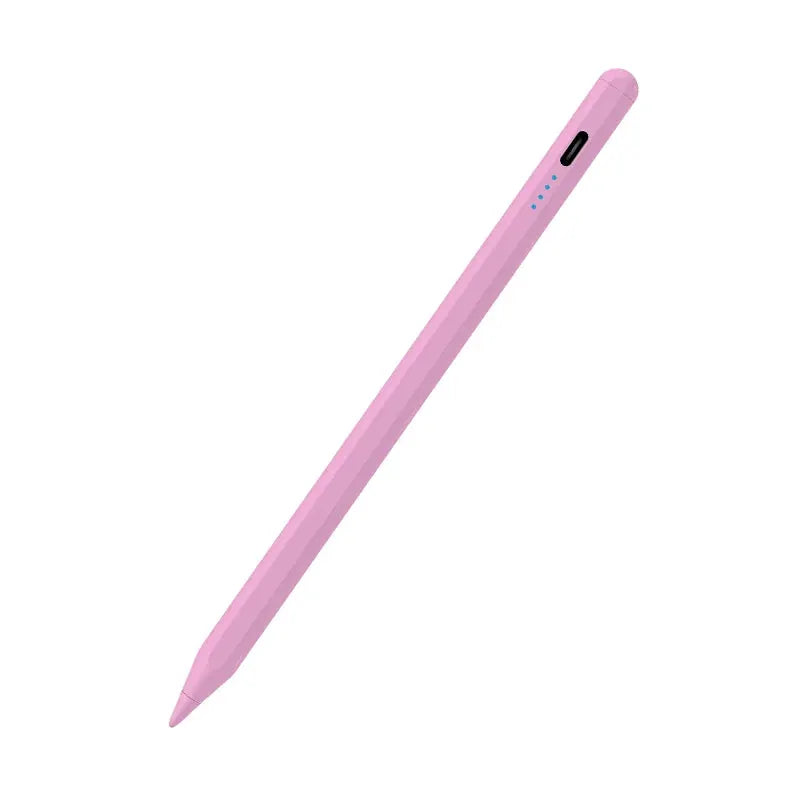 Pink universal stylus pen for tablets and smartphones with a faceted body