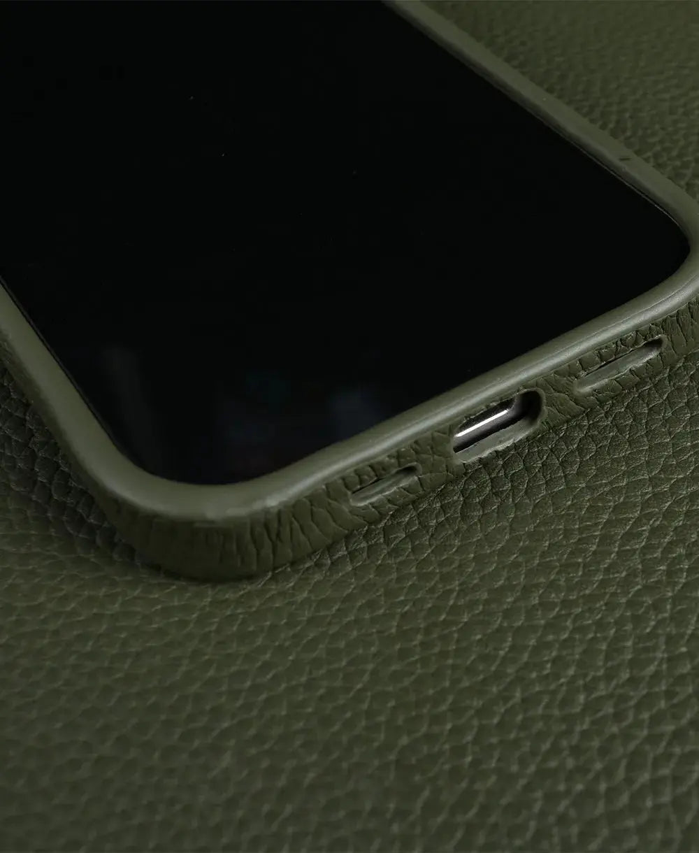 Olive green magnetic leather phone case, full-wrap back cover for iPhone 16 Pro Max and 15/14/13/12/11