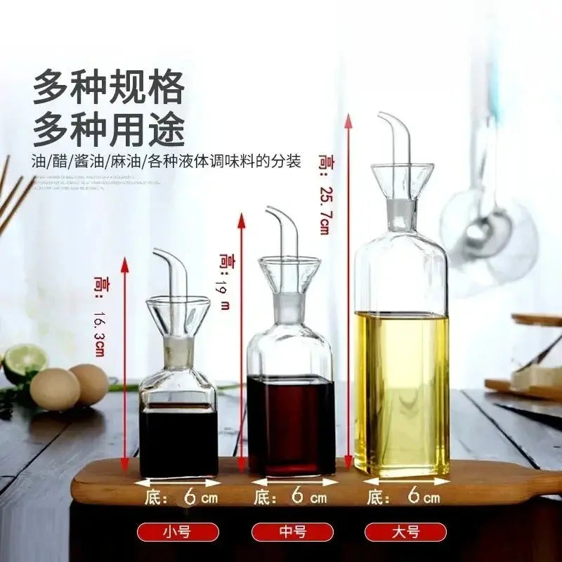 Leakproof Glass Seasoning Bottle For Oils Soy Sauce Vinegar Sesame Oil Heat Resistant Borosilicate Kitchen Kettle