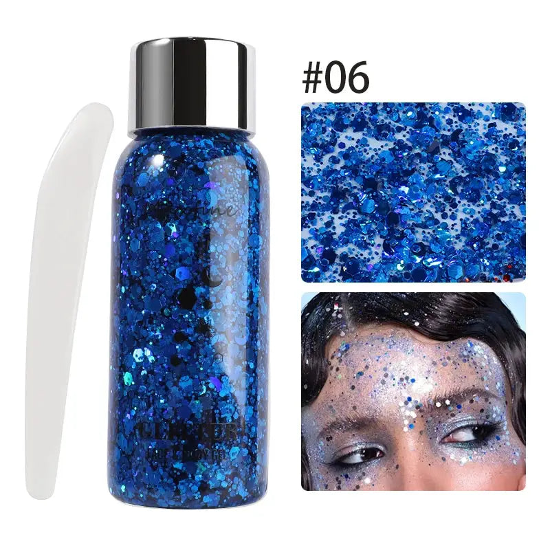 Long-Lasting Body Glitter Gel With Sequins For Face Eyes Hair Mermaid Scales Effect For Prom Party