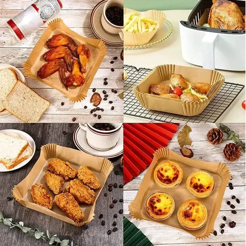 Nonstick Air Fryer Parchment Paper Liners Disposable Baking Papers For Air Fryer And Microwave Oven