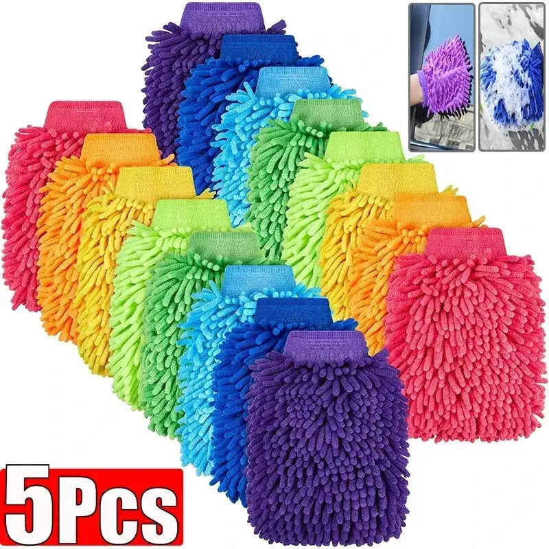Chenille Coral Fleece Car Wash Gloves Washing Mitt For Auto Cleaning Dust Removal And Scratch Free Car Care