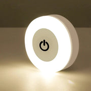 Energy Saving LED Touch Sensor Night Light USB Rechargeable Magnetic Wall Light For Bedroom Hallway Closet Round Lamp