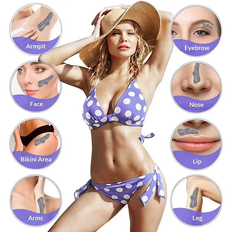 200ml wax warmer kit from Simples Market with wax beans; for armpit, face, nose, eyebrows, lips, bikini, arms, legs.