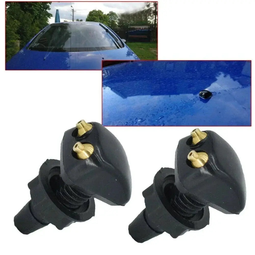 Two Pack Car Windshield Wiper Washer Spray Nozzles Dual Hole Fits Most Car Models Water Spray